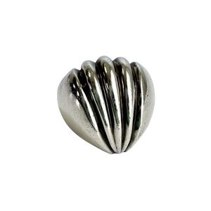 Charles Krypell Ring Sterling Silver Seashell Shell Ring Modernist Vintage 7.5